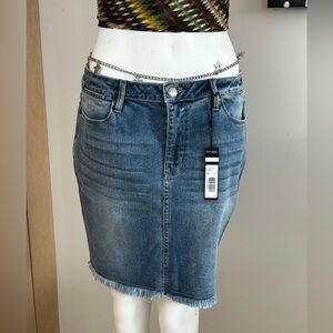 Max Jeans Distressed Denim Pencil Skirt
